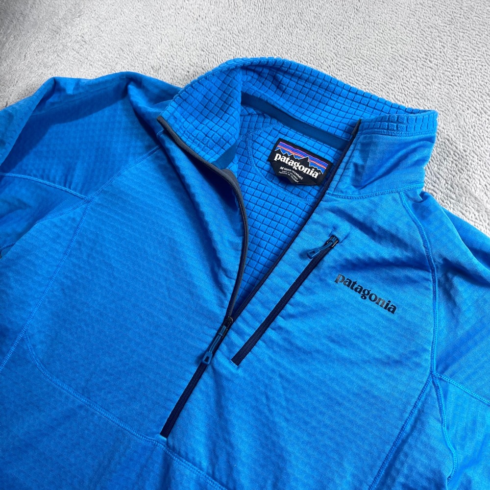 Patagonia Mens R1 Pullover 1/4 Zip Grid Fleece Viking Blue 40109 FA15 Medium M